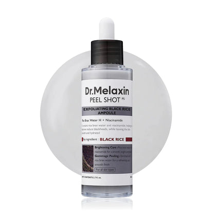 Dr. Melaxin Rice Glow Exfoliant Ampoule – 2PCS (White & Black Rice)
